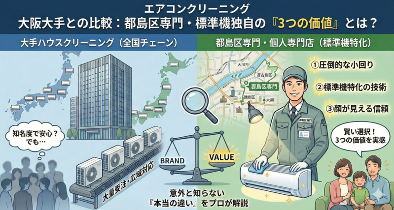 「エアコンクリーニング」大阪大手との比較