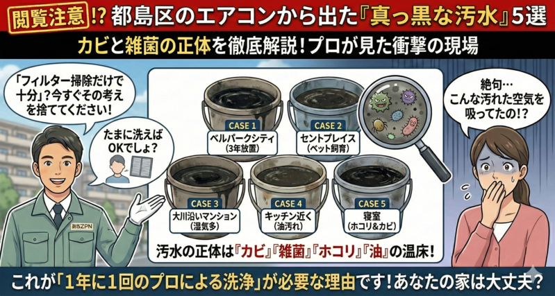 閲覧注意！？都島区のエアコンから出た「真っ黒な汚水」5選